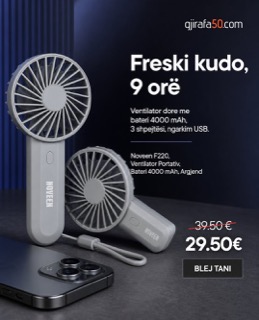 Noveen F220, Ventilator Portativ, Bateri 4000 mAh, Argjend